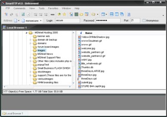 Smart FTP, webserver login
