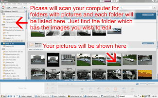 Picasa's main screen